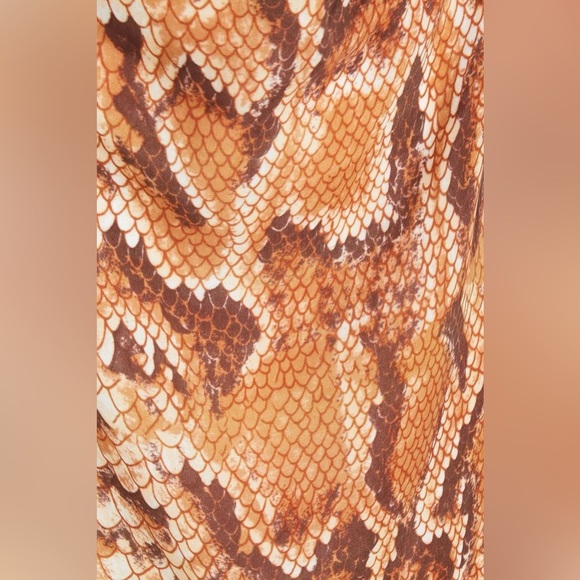 New! NANUSHKA Tess Cutout Snake-Print Satin Mini Dress 🤎 XS NWT! - Picture 9 of 16